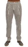 Pantaloni eleganti in cotone a righe bianche Dolce & Gabbana - IT50-L