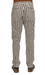 Pantaloni eleganti in cotone a righe bianche Dolce & Gabbana - IT50-L