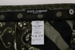 Pantaloni eleganti di seta stampa carretto verde Dolce&Gabbana-IT50-L