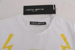 T-shirt girocollo di cotone bianco di Frankie Morello - Taglia M