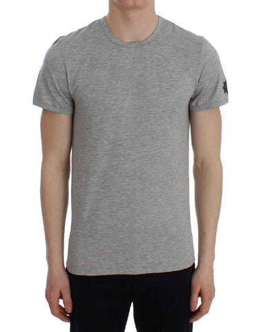 T-shirt con scollo a V a girocollo grigio modal Ermanno Scervino-IT48-M