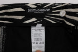 Pantaloni in lino canapa slim fit nero e bianco Dolce&Gabbana-IT54-XL