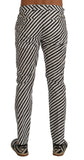 Pantaloni slim fit cotone bianco e nero con stampa Dolce&Gabbana-IT46-S