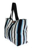 Shopping bag in cotone bianco e blu con stampa Dolce & Gabbana