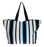 Shopping bag in cotone bianco e blu con stampa Dolce & Gabbana