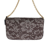 Pochette in cristallo pizzo grigio floreale Dolce & Gabbana