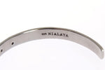 Bracciale rigido in argento 925 con cristallo nero Nialaya - Taglia M