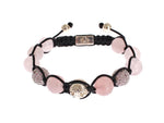 Bracciale in argento 925 al quarzo rosa CZ Nialaya - Taglia M