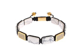 Bracciale Nialaya CZ Howlite in oro 925 - Taglia S