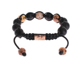 Nialaya CZ Onyx Bracciale in oro rosa 925 - Taglia M