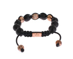 Nialaya CZ Onyx Bracciale in oro rosa 925 - Taglia S