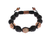 Nialaya CZ Onyx Bracciale in oro rosa 925 - Taglia S