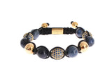 Bracciale Nialaya Blue CZ Coral Gold 925 - Taglia M