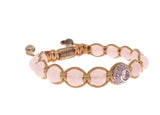 Bracciale con logo Nialaya Rose Quartz CZ 925 argento - Taglia S