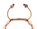 Bracciale con logo Nialaya Rose Quartz CZ 925 argento - Taglia S