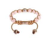 Bracciale con logo Nialaya Rose Quartz CZ 925 argento - Taglia S