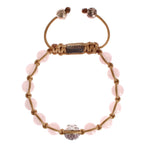 Bracciale con logo Nialaya Rose Quartz CZ 925 argento - Taglia S