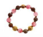 Braccialetto Nialaya Cherry Quartz in oro giallo 18 carati - Taglia S