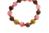 Braccialetto Nialaya Cherry Quartz in oro giallo 18 carati - Taglia S