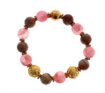 Braccialetto Nialaya Cherry Quartz in oro giallo 18 carati - Taglia S