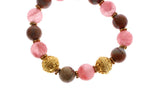 Braccialetto Nialaya Cherry Quartz in oro giallo 18 carati - Taglia S