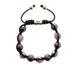 Nialaya Ematite rosa chiaro CZ 925 Bracciale in argento - Taglia S