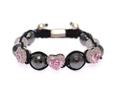 Nialaya Ematite rosa chiaro CZ 925 Bracciale in argento - Taglia S