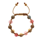 Nialaya Cherry Quartz Opal CZ 18K Bracciale in oro giallo 925 - S