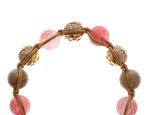 Nialaya Cherry Quartz Opal CZ 18K Bracciale in oro giallo 925 - S