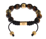 Nialaya CZ Brown Tigers Eye Bracciale in argento 925 - Taglia L