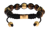 Nialaya CZ Brown Tigers Eye Bracciale in argento 925 - Taglia L