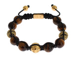 Nialaya CZ Brown Tigers Eye Bracciale in argento 925 - Taglia L