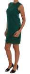 Abito in lana di seta Tagliata floreale verde Dolce & Gabbana-IT38-XS