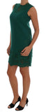 Abito in lana di seta Tagliata floreale verde Dolce & Gabbana-IT38-XS