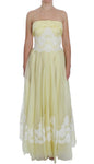 Abito Maxi Gown in pizzo bianco giallo Dolce & Gabbana - Taglia IT40-S