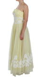 Abito Maxi Gown in pizzo bianco giallo Dolce & Gabbana - Taglia IT40-S