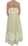 Abito Maxi Gown in pizzo bianco giallo Dolce & Gabbana - Taglia IT40-S