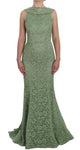 Abito Maxi in Pizzo Floreale Verde Dolce & Gabbana - Taglia IT40-S