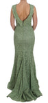 Abito Maxi in Pizzo Floreale Verde Dolce & Gabbana - Taglia IT40-S