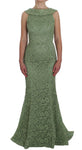 Abito Maxi in Pizzo Floreale Verde Dolce & Gabbana - Taglia IT40-S