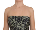 Abito Maxi Corset in seta con pizzo floreale verde Dolce&Gabbana-IT40-S