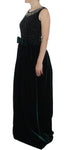 Abito lungo Maxi in cristallo verde velvet Dolce & Gabbana - IT40-S