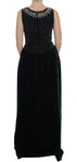 Abito lungo Maxi in cristallo verde velvet Dolce & Gabbana - IT40-S