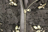 Dolce & Gabbana Abito in pizzo nero con pizzo floreale - Taglia IT40-S