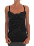 Top in pizzo elasticizzato in seta nera Dolce & Gabbana - Taglia IT4-L