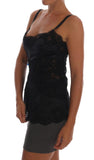 Top in pizzo elasticizzato in seta nera Dolce & Gabbana - Taglia IT4-L