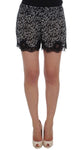 Shorts pizzo di seta con pizzo floreale bianco nero Dolce&Gabbana-IT1-XS