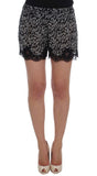 Shorts pizzo di seta con pizzo floreale bianco nero Dolce&Gabbana-IT1-XS