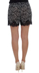 Shorts pizzo di seta con pizzo floreale bianco nero Dolce&Gabbana-IT1-XS