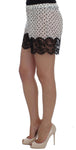 Shorts Sleepwear in seta con pizzo floreale bianco e nero Dolce&Gabbana-XS